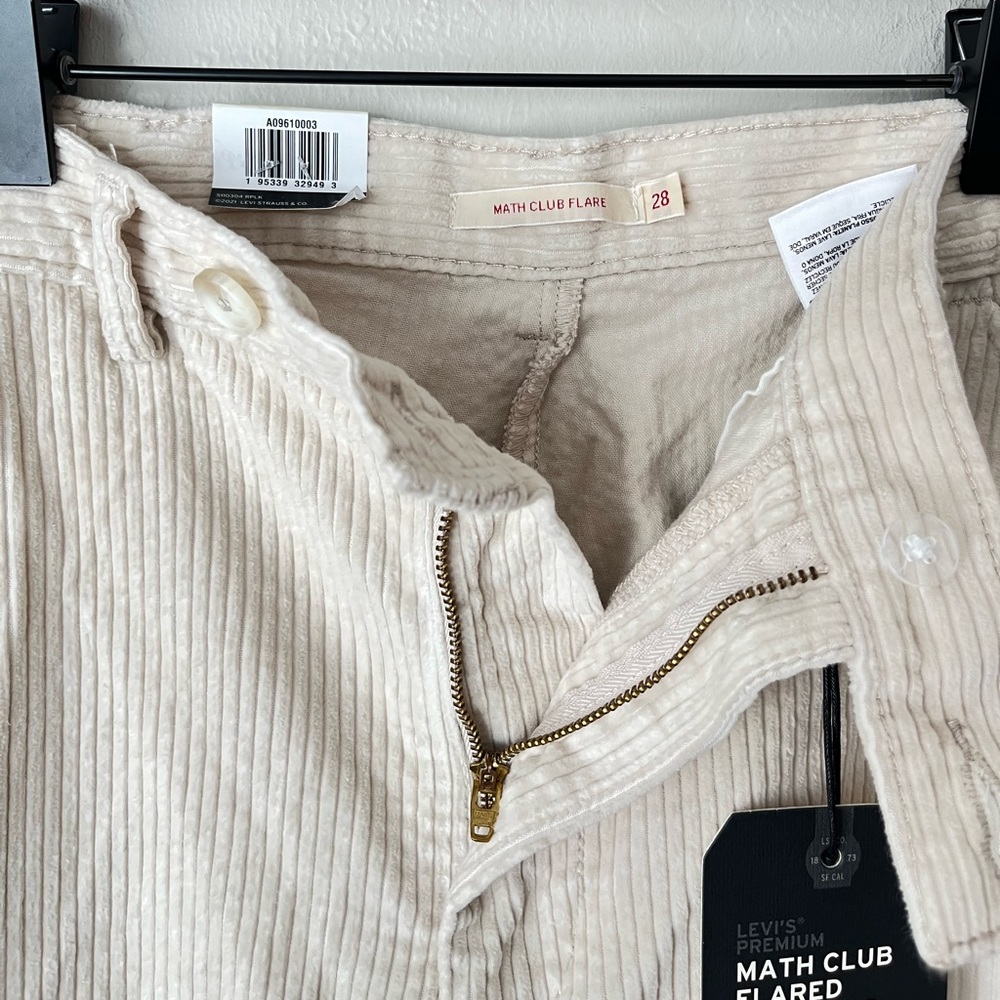 NWT Levi’s math club flared corduroy trousers pants 28 - Picture 9 of 12